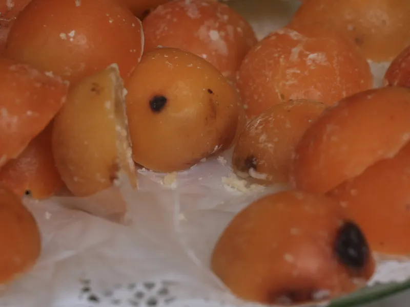 Naranjas cristalizadas en exhibición